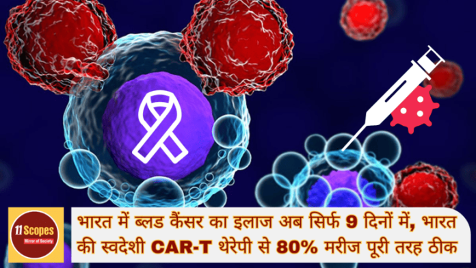 भारत में ब्लड कैंसर का इलाज अब सिर्फ 9 दिनों में, भारत की स्वदेशी CAR-T थेरेपी से 80 मरीज पूरी तरह ठ (1)