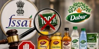 FSSAI Action on Dabur: ‘100% शुद्ध’ दावों पर FSSAI की सख्ती, डाबर इंडिया के कई उत्पादों पर रोक FSSAI Action on Dabur: '100% शुद्ध' दावों पर FSSAI की सख्ती, डाबर इंडिया के कई उत्पादों पर रोक