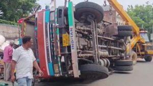 Dumri Truck Accident: डुमरी में झाड़ू लदा ट्रक दुर्घटनाग्रस्त 2