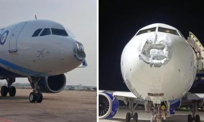 Indigo Flight Lightning Strike